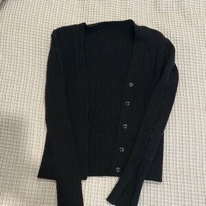 Black Ribbed Women's Sweater